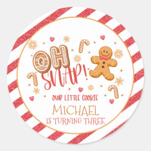 Rond Oh Snap Our Little Cookie Sticker - Personnalisé -