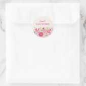Rond Oiseau en fleurs du jardin | Sticker Baby shower (Sac)