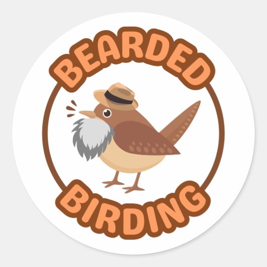 Rond Oiseaux à tête grise Sticker à barbe grise (Devant)