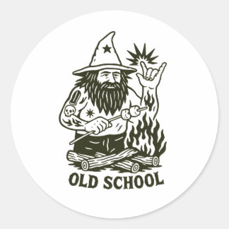 Rond Old School Magic Wizard Funny Sticker