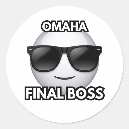 Rond Omaha Final Boss Cool Emoji Sticker (Devant)