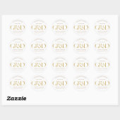 Rond or brillant élégant script diplôme Sticker (Feuille)