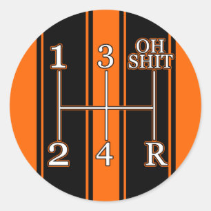 Rond Orange Black Race Stripes Shift Sticker