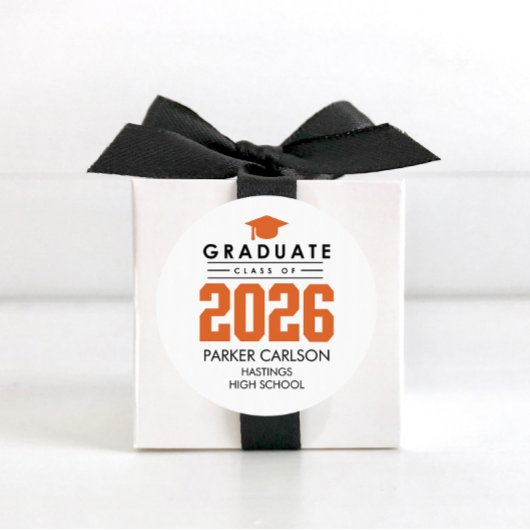 Rond Orange Class of 2026 Graduation Sticker