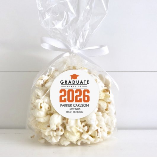 Rond Orange Class of 2026 Graduation Sticker