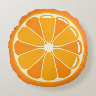 Rond Oranje slice-Pillow Rond Kussen