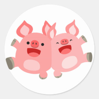 Rond OUI ! ! Sticker pour cochons de dessin
