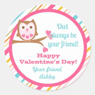 Rond "Owl Always Be Your Friend" Sticker de Valentine