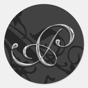 Rond P Monogramme Mariage Enveloppe Sticker