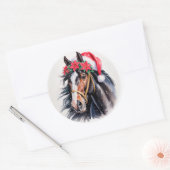 Rond  Paint Horse Christmas Sticker (Enveloppe)