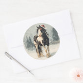 Rond  Paint Horse Christmas Sticker (Enveloppe)
