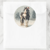Rond  Paint Horse Christmas Sticker (Sac)
