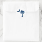 Rond Palmetto bleu sur Sticker blanc (Sac)