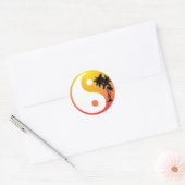 Rond Palmiers au coucher du soleil Sticker Yin Yang (Enveloppe)