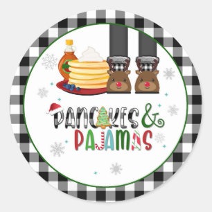 Rond Pancakes & Pyjamas Sticker de fête de Noël - WB