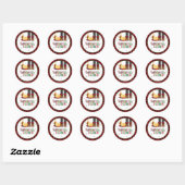 Rond Pancakes & Pyjamas Sticker de fête de Noël - Wh (Feuille)