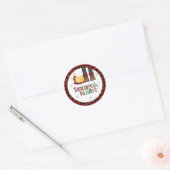 Rond Pancakes & Pyjamas Sticker de fête de Noël - Wh (Enveloppe)