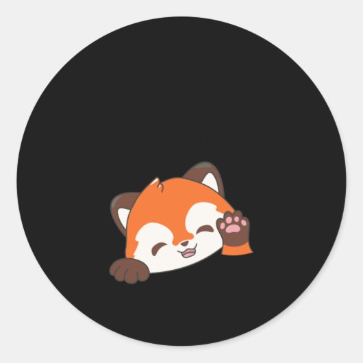 Rond Panda rouge biodégradable ! Sticker (vert frais) (Devant)