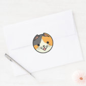 Rond Panier Chats Calico Chat Sticker (Enveloppe)