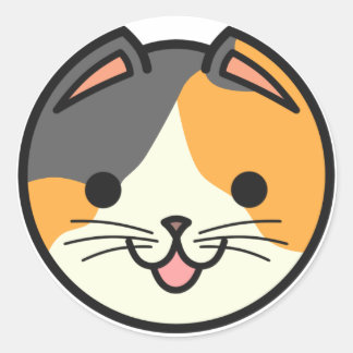 Rond Panier Chats Calico Chat Sticker