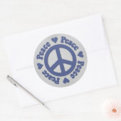 Rond Panneau de Paix Bleu Foncé avec Sticker Coeur (Enveloppe)