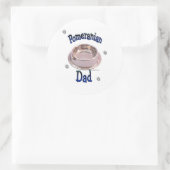Rond Papa Poméranien - Sticker (Sac)