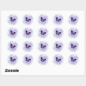 Rond Papillon pourpre et Sticker à peinture (Feuille)