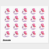 Rond Papillon - Sticker rose et violet (Feuille)