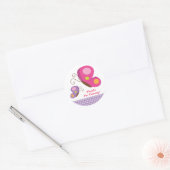 Rond Papillon - Sticker rose et violet (Enveloppe)