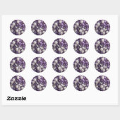 Rond papillons violet ballons blancs Sticker (Feuille)