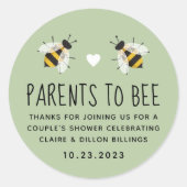 Rond Parents verts à être Baby shower Favoriser Sticker (Devant)