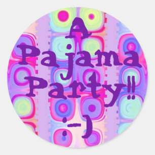 Rond PARTI - Pajama Party avec Sticker Cercles Festifs