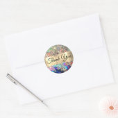 Rond Parties scintillant or noir opal merci sticker (Enveloppe)