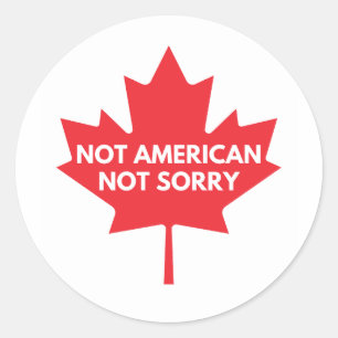 Rond Pas Américain, Pas Désolé Sticker Arrondi Classiqu