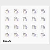 Rond Pas aujourd'hui, Hooman Lazy Chat Sticker (Feuille)