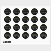 Rond Pas d'affreux Pleurage mariage Faveur Sticker Blac (Feuille)