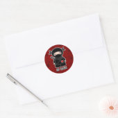 Rond Pas d'Amour ! Ninja En Sticker Rouge (Enveloppe)