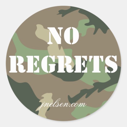 Rond Pas de Regrets Camo Sticker jnelsen.com (Devant)