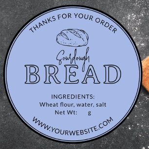 Rond Pastel Baby Blue Sourdough Sticker Merci de pain