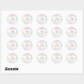 Rond Pastel Confetti 4e Anniversaire Favoriser Sticker (Feuille)