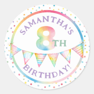 Rond Pastel Confetti Sticker Privilège 8e Anniversaire