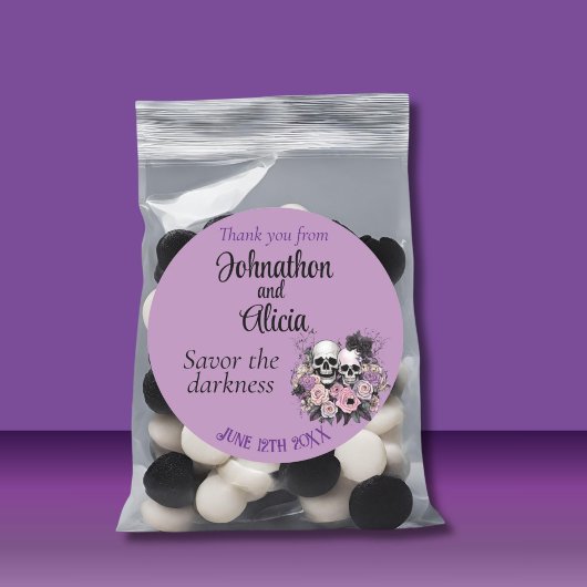 Rond Pastel Goth Sticker Mariage Favor Accessoire Étiqu