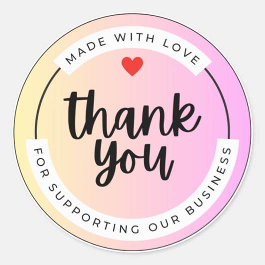 Rond Pastel Thank You Business Sticker  (Devant)