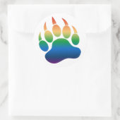 Rond Paw d'ours arc-en-ciel dégradé /Claw - Sticker (Sac)