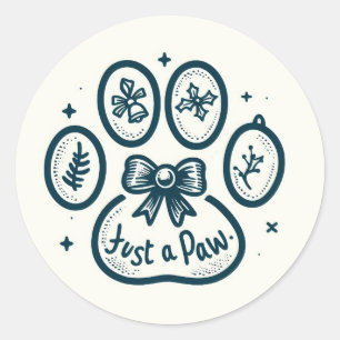 Rond Paw-liday Cheer : Sticker Festive Christmas Paws