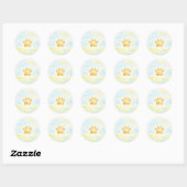 Rond Paw Print Sticker (Feuille)