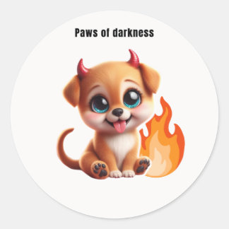 Rond Paws of Darkness Fire Dog Sticker