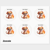 Rond Paws of Darkness Fire Dog Sticker (Feuille)