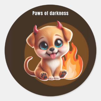 Rond Paws of Darkness Fire Glow Dog Sticker – Dark