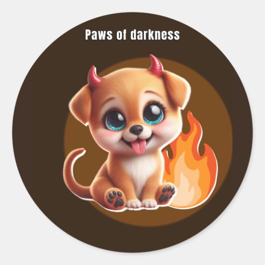 Rond Paws of Darkness Fire Glow Dog Sticker – Dark (Devant)
